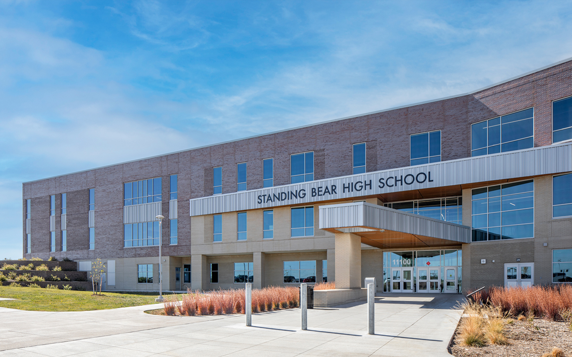Standing Bear High School — doors, frames and hardware supplied by Midwest Door & Hardware